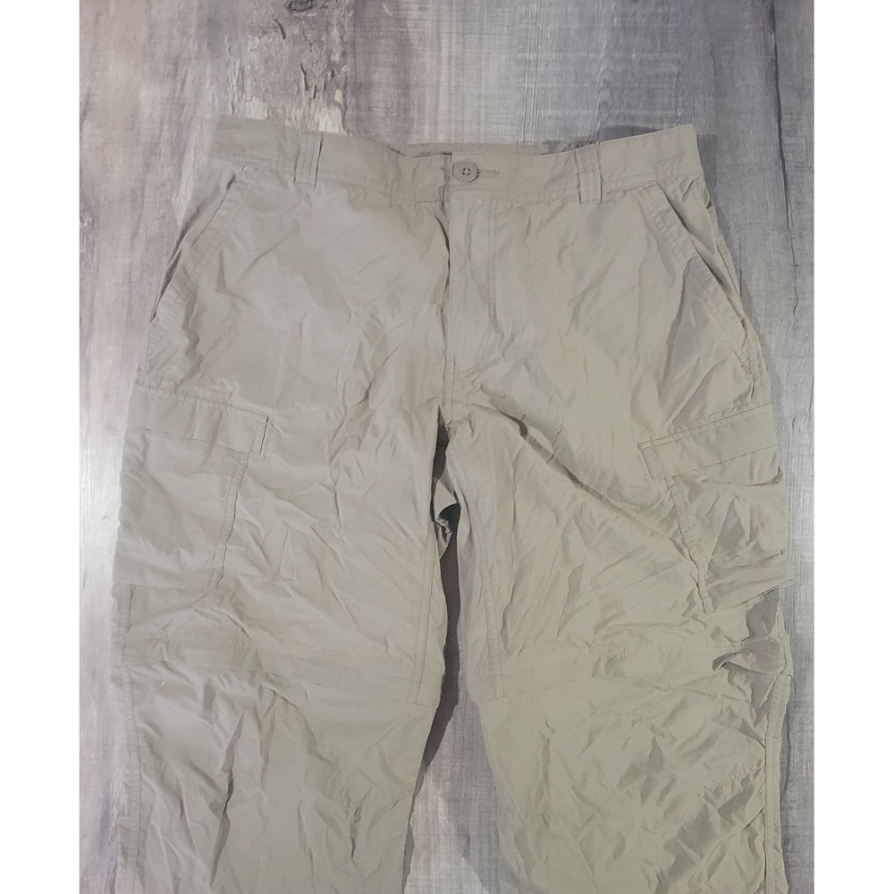REI Co-Op Mens‎ 38x32 Relaxed Beige Sahara Convertible Cargo Pants Ankle Zip